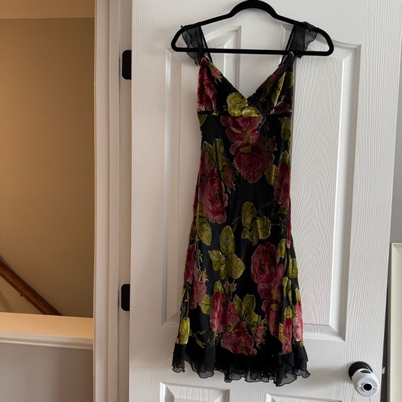 Betsey Johnson Dresses & Skirts - Vintage 90’s Betsey Johnson Black Floral Burnout Silk Dress